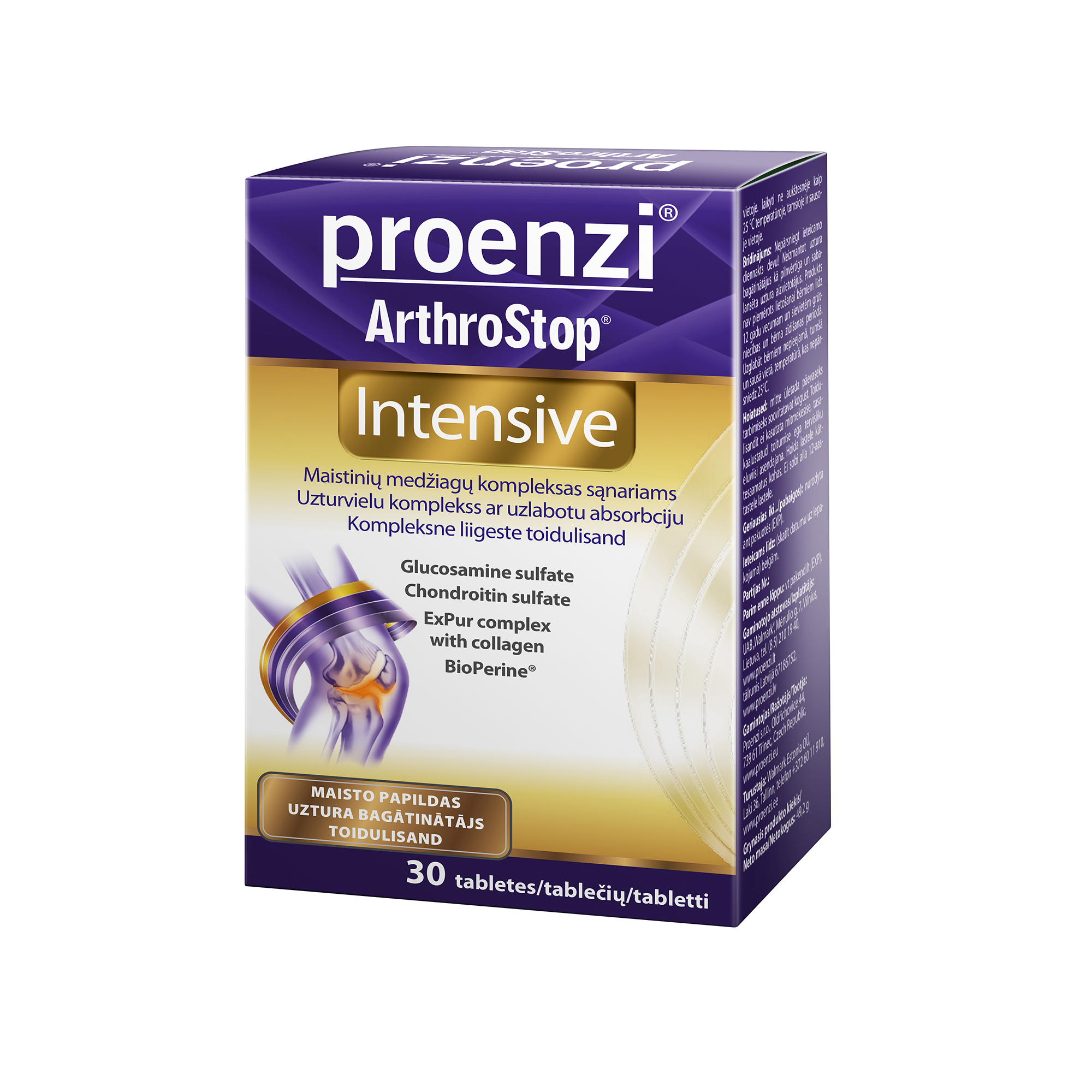 PROENZI ARTHROSTOP INTENSIVE tabletes, 30 gab.