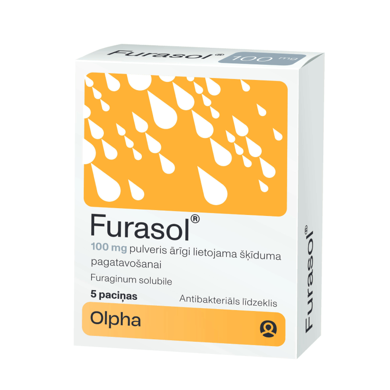 Furasol 100 mg pulveris ārīgi lietojama šķīduma pagatavošanai