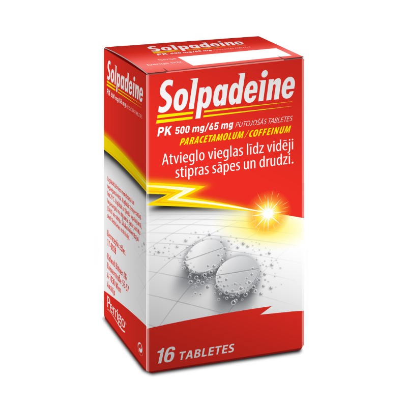 Solpadeine PK 500 mg/65 mg putojošās tabletes