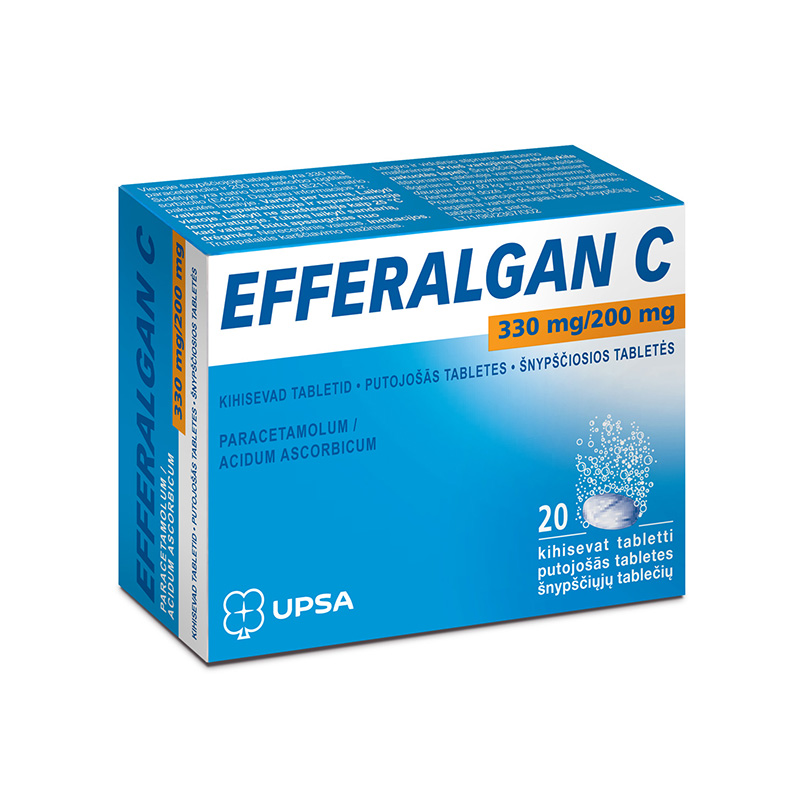 Efferalgan C 330 mg/200 mg putojošās tabletes