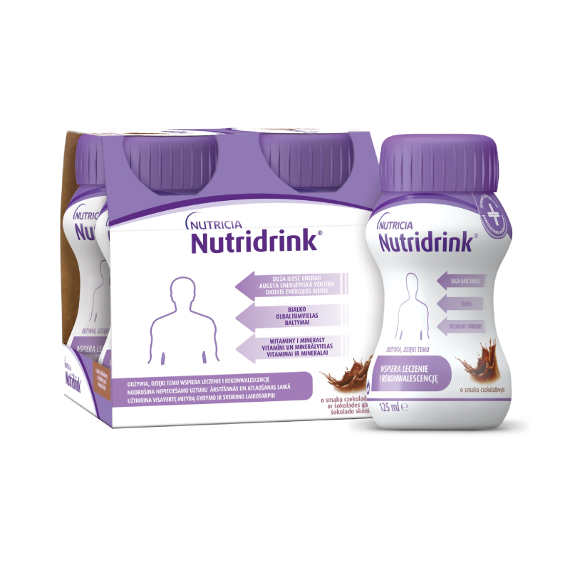 NUTRICIA NUTRIDRINK ar šokolādes garšu, 4 gab., 125 ml