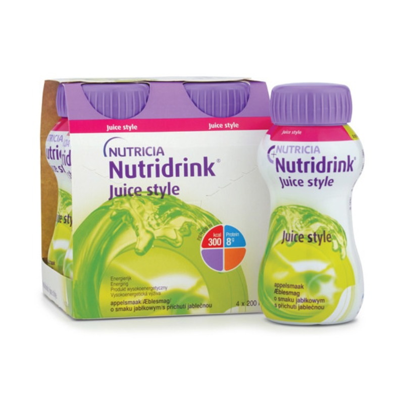 Nutricia Nutridrink Juice Style ar ābolu garšu, 4*200 ml