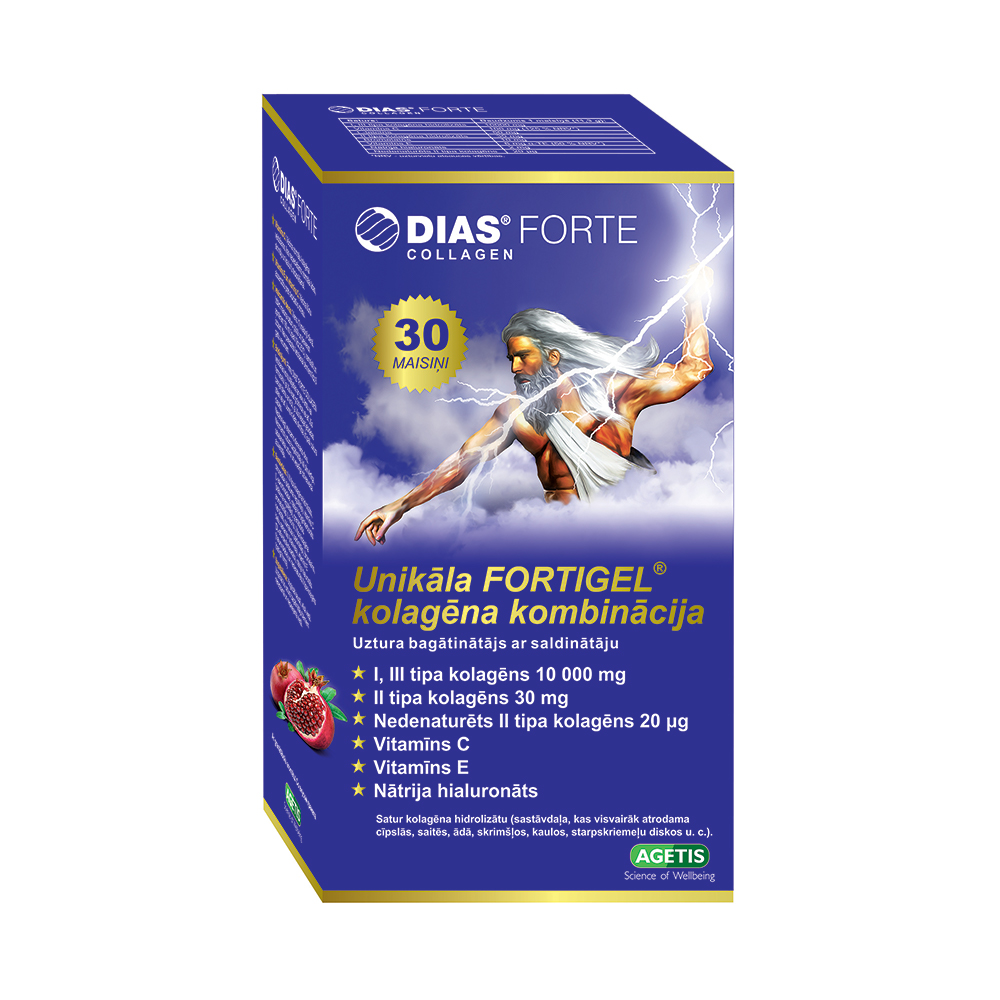 Agetis Dias® Forte Collagen ar granātābolu garšu, 30*10 g