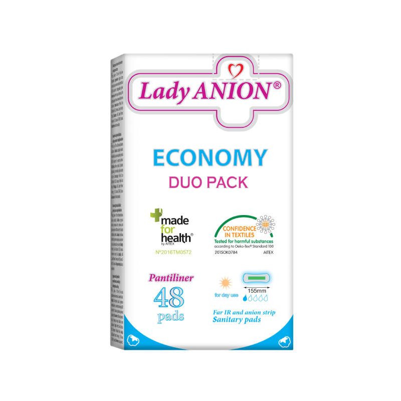 LADY ANION ikdienas ieliktnīši PANTILINER, 155 mm, 48 gab.