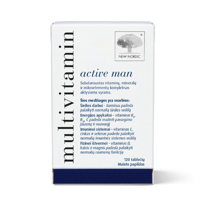 New Nordic Multivitamin active man, 120 tabletes