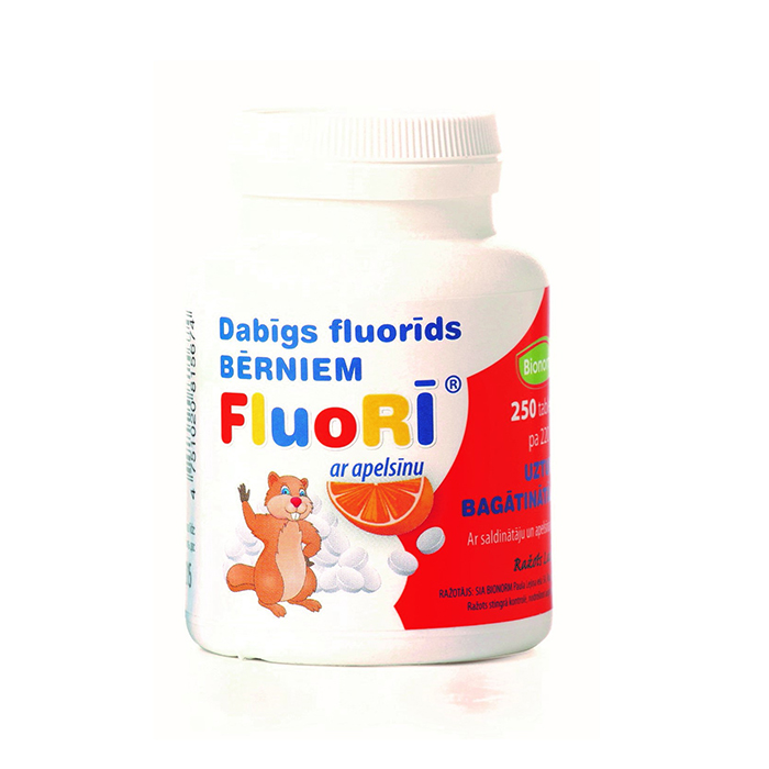 FLUORĪ 220mg ar apelsīnu, 250 tabletes