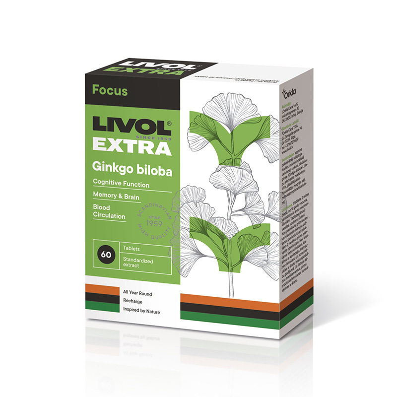 LIVOL EXTRA Ginkgo Biloba, 60 tabletes