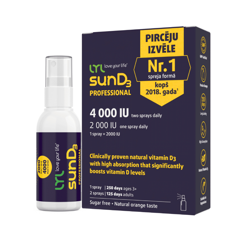 LYL SUN D3 4000IU D vitamīna sprejs, 50ml