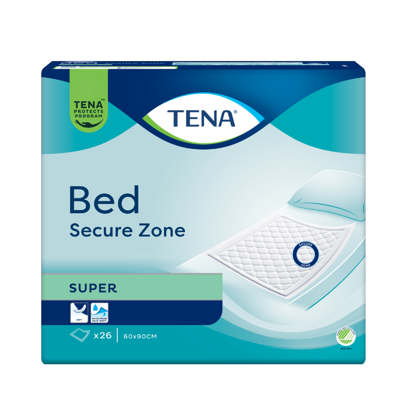 TENA Bed Secure Zone Super 60x90 cm absorbējošie palagi, 26 gab.