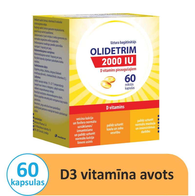 OLIDETRIM 2000 IU D vitamīns mīkstās kapsulas N60