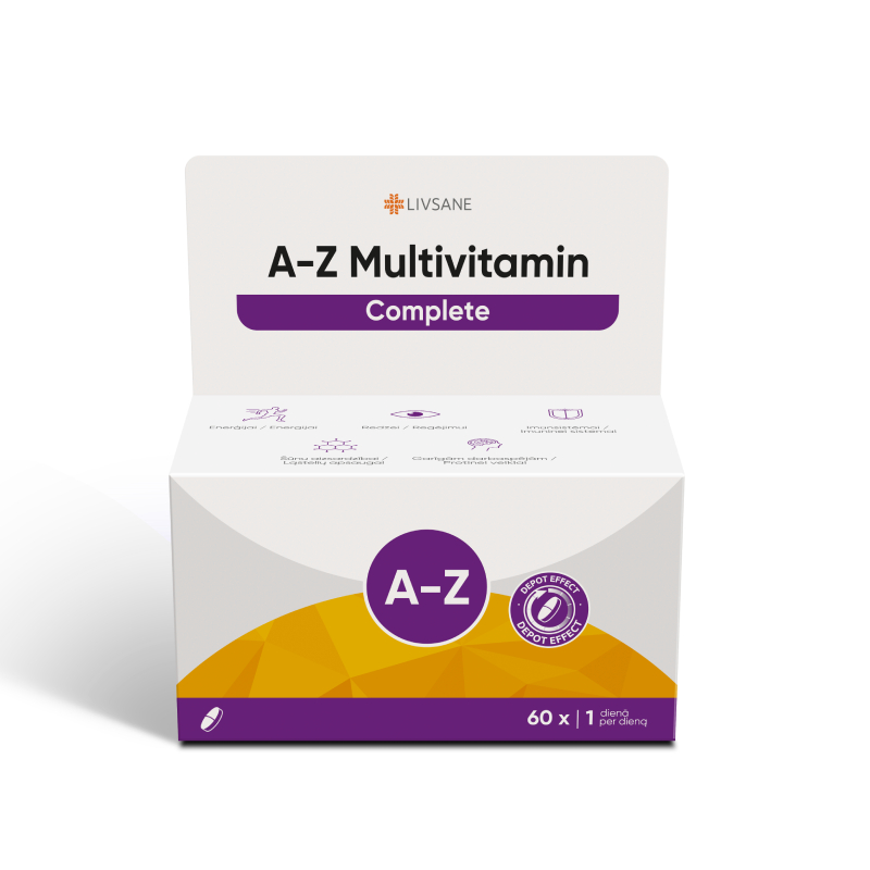 LIVSANE A-Z Multivitamīni tabletes, 60 gab.