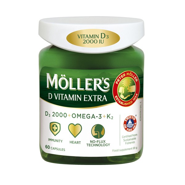 MOLLER EXTRA VITAMIN D FISH OIL CAPS N60 (ORKLA HEAL