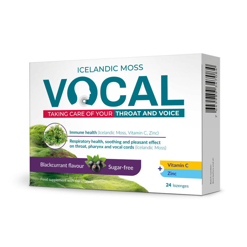 VOCAL  Blackcurrant pastilas, 24 gab.