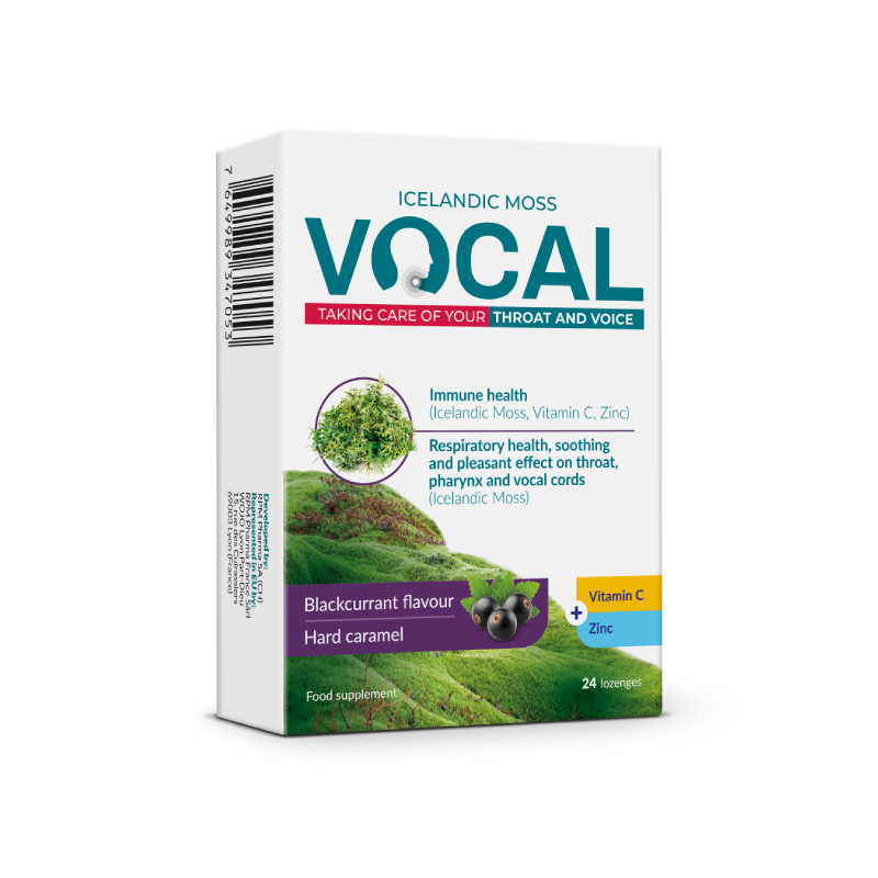 VOCAL  Blackcurrant Cietās Karameļu pastilas, 24 gab.