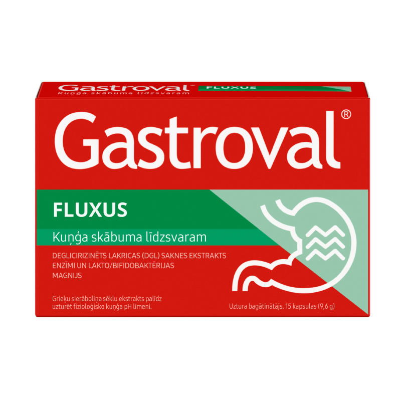 Gastroval Fluxus, 15 kapsulas