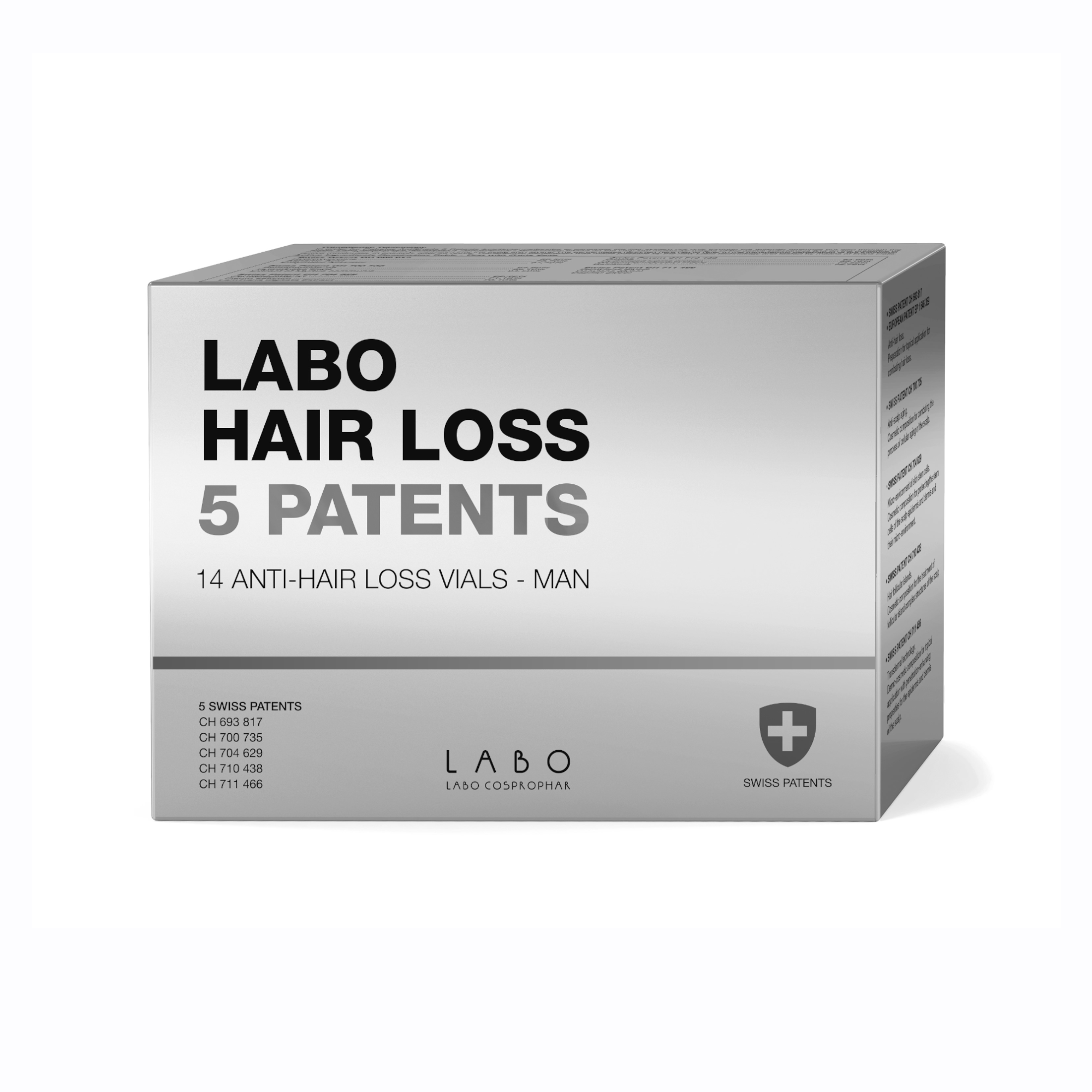 LABO Hair Loss 5 Patents ampulas matu izkrišanas novēršanai, vīriešiem, 14 ampulas