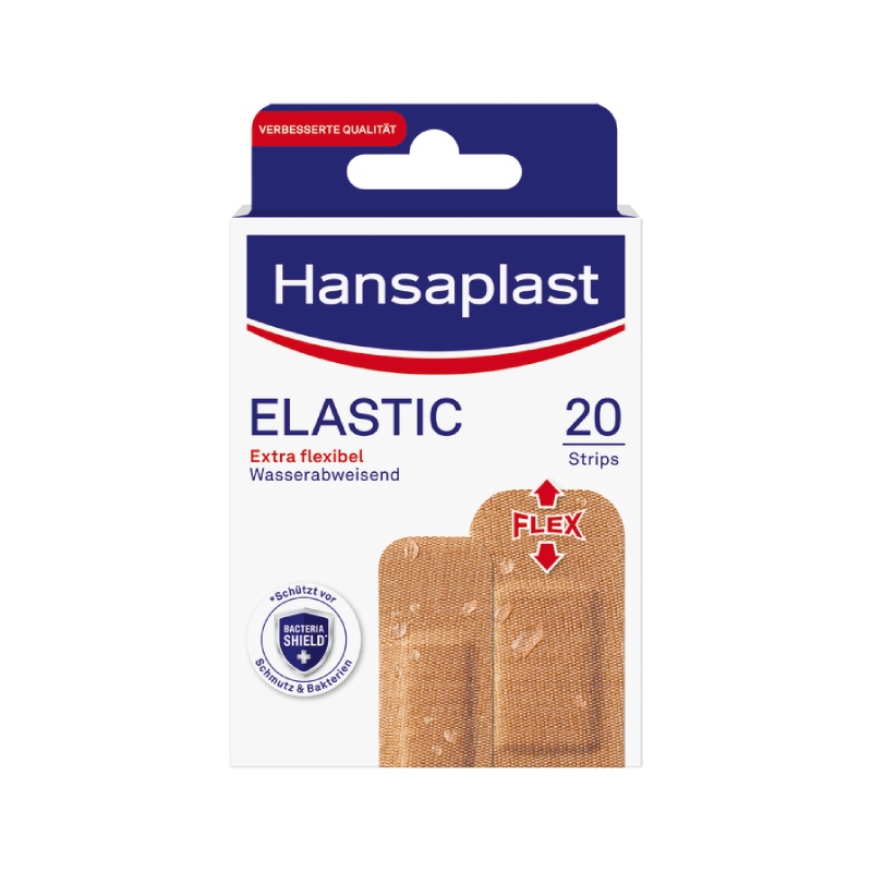 HANSAPLAST ELASTIC elastīgi ar īpaši spēcīgu fiksāciju, 20 plāksteri