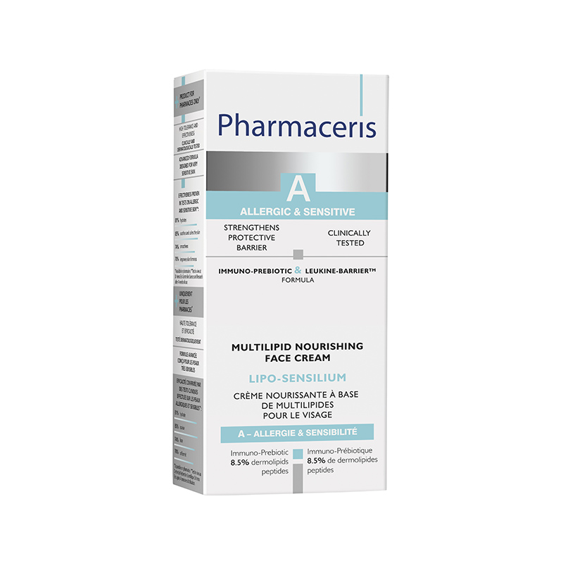 PHARMACERIS A barojošs 22% lipīdu krēms sejai ar niacinamīdu LIPO-SENSILIUM, 50 ml