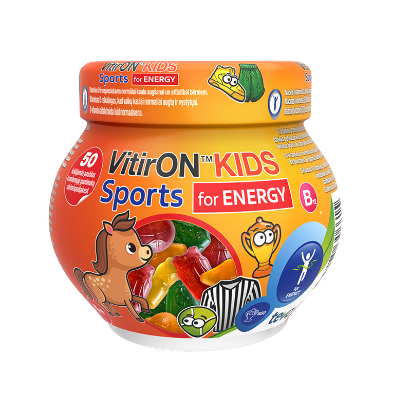 VITIRON KIDS SPORTS, 50 košļājamas pastilas