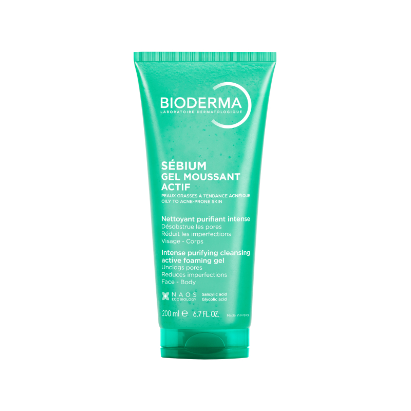 BIODERMA aktīvais putojošais gels SEBIUM GEL MOUSSANT ACTIF, 200 ml