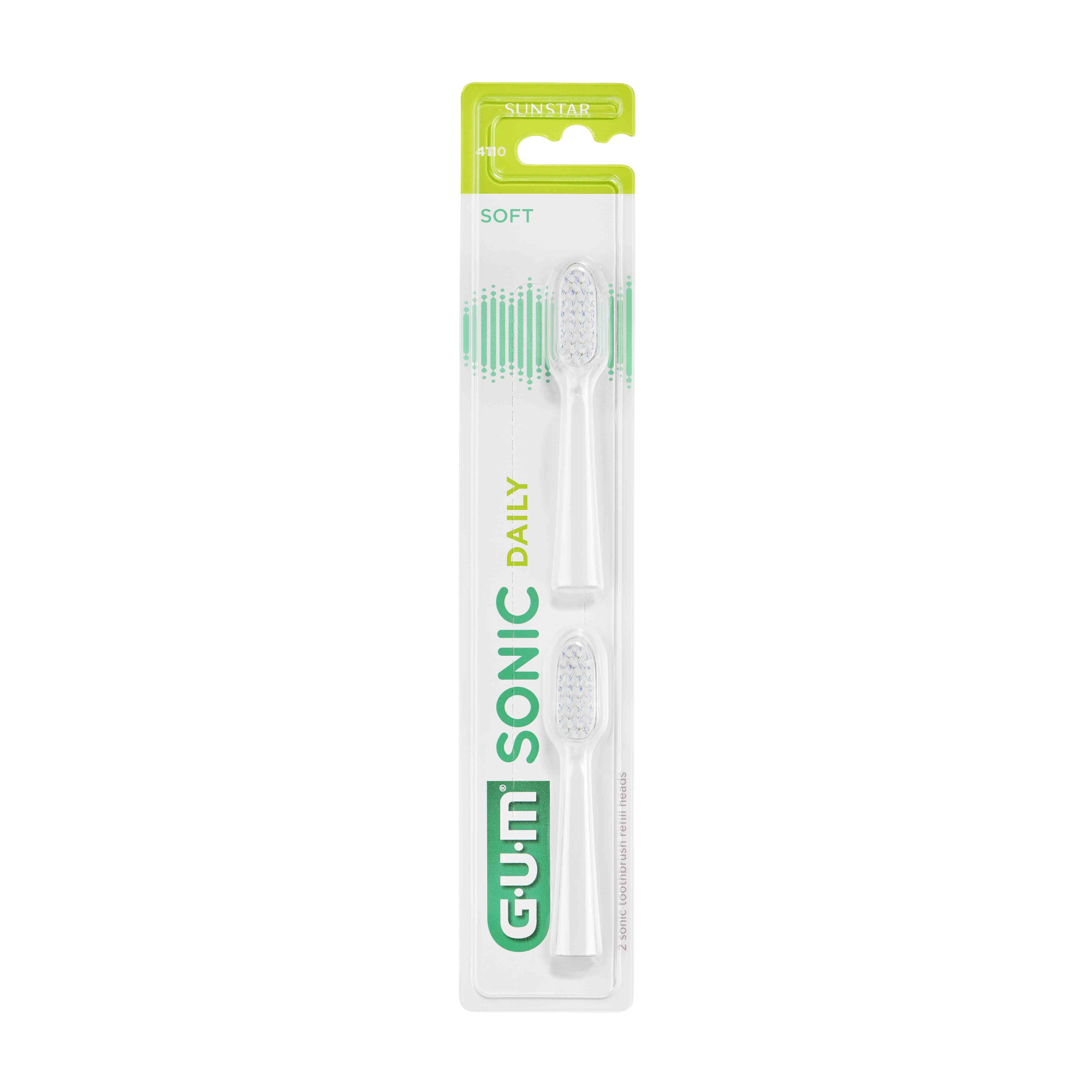 GUM Sonic Daily Soft White elektriskās zobu birstes uzgaļi, 2 gab.