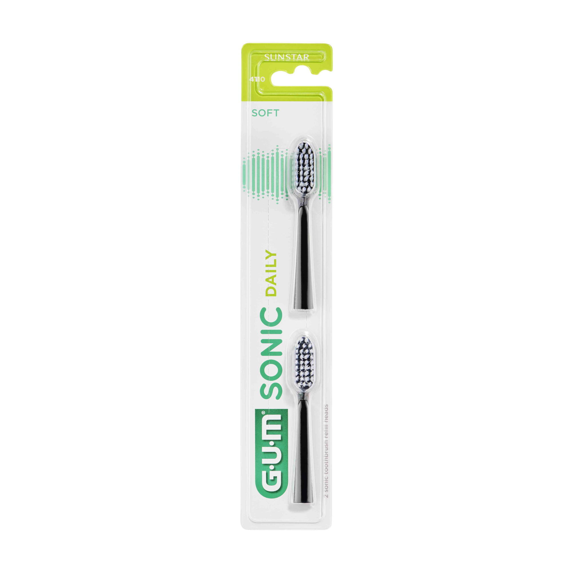 GUM Sonic Daily Black zobu birstes uzgaļi N2