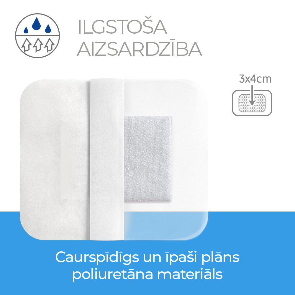 MEDRULL pašlīmējošs absorbējošs brūču pārsējs ūdensnecaurlaidīgs, sterils, ULTRA PORE, 9x15cm, 1 gab.