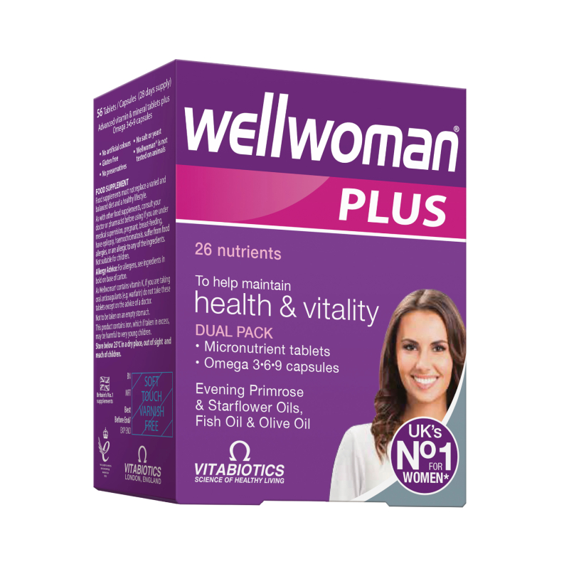 Wellwoman Plus Omega 3-6-9, 28 tabletes un 28 kapsulas