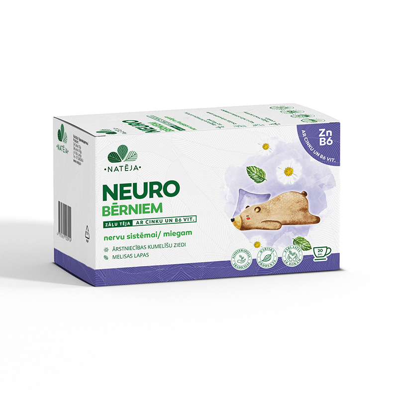 NATĒJA Neuro Bērniem ar Cinku un B6 vit. zāļu paciņas, 20 gab.