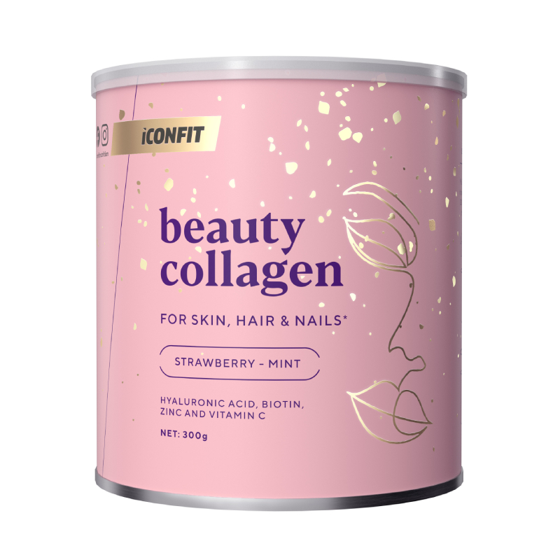 ICONFIT Beauty Collagen - Zemeņu-Piparmētras pulveris, 300 g