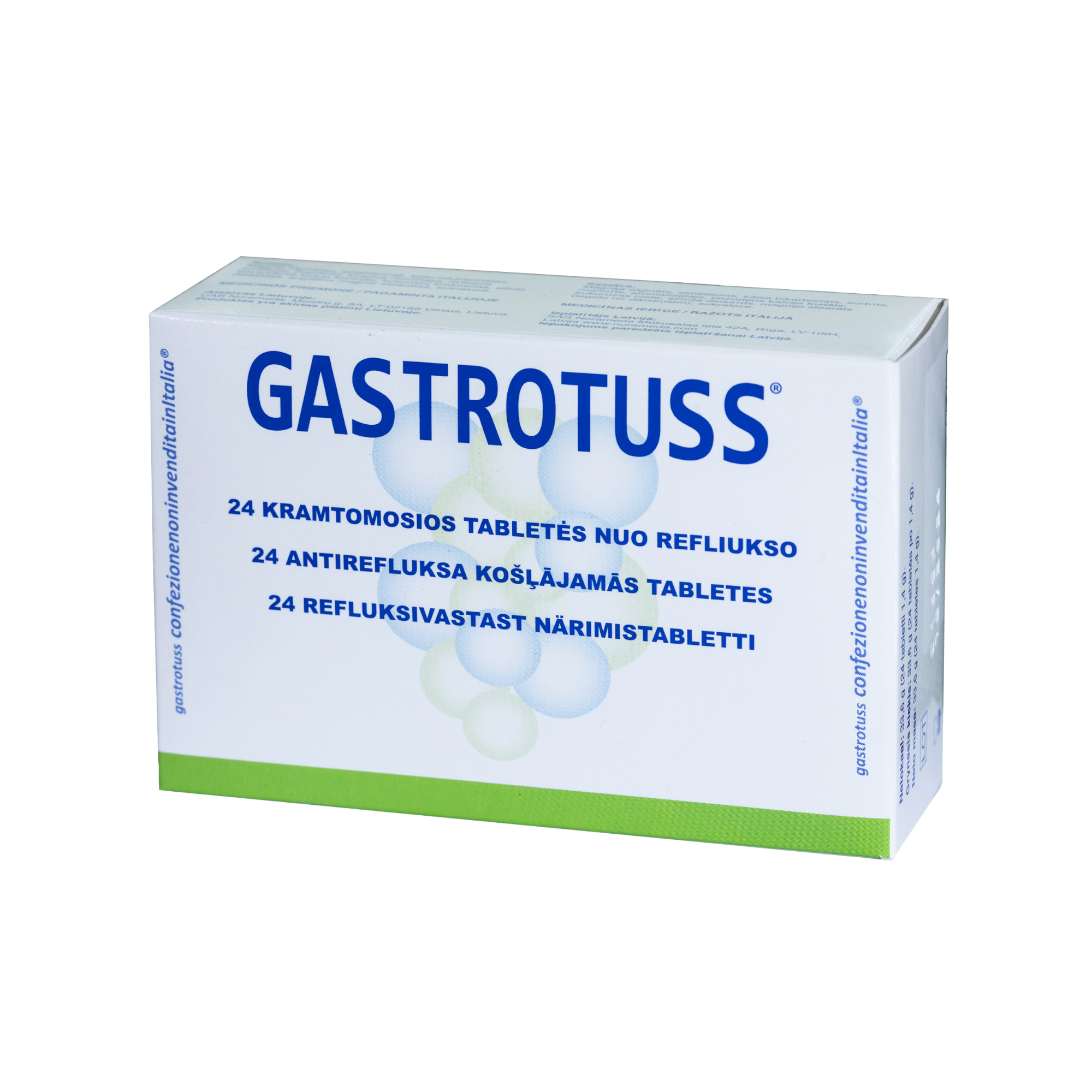 GASTROSTUSS, 24 košļājamās tabletes