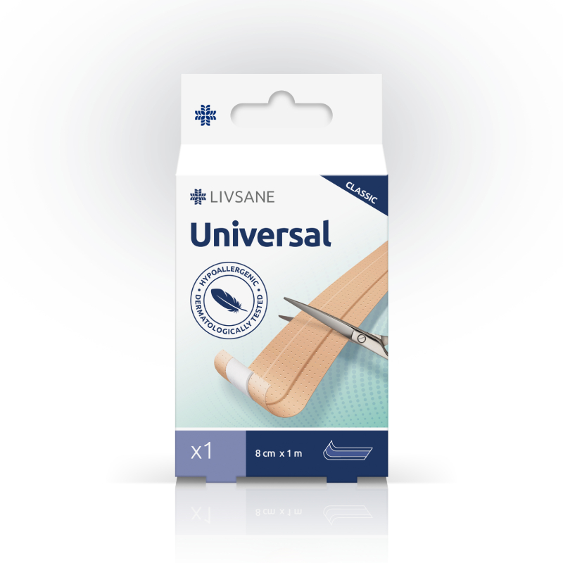LIVSANE Classic universālais plāksteris, 8 cm x 1 m