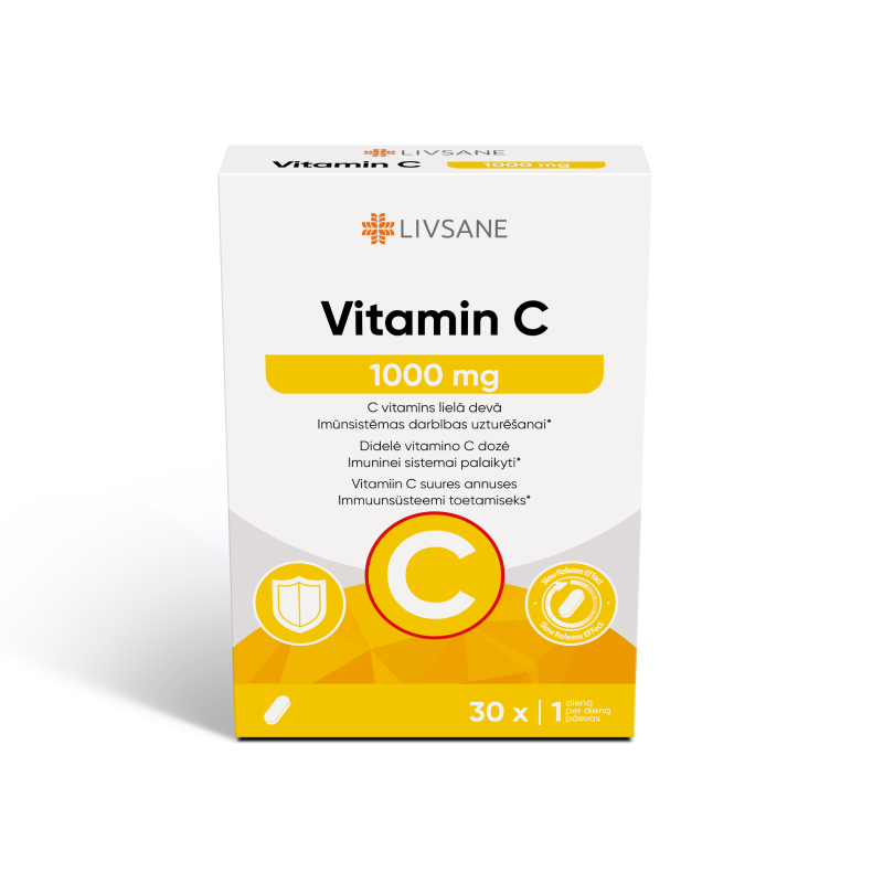 LIVSANE C vitamīns 1000 mg tabletes, 30 gab.