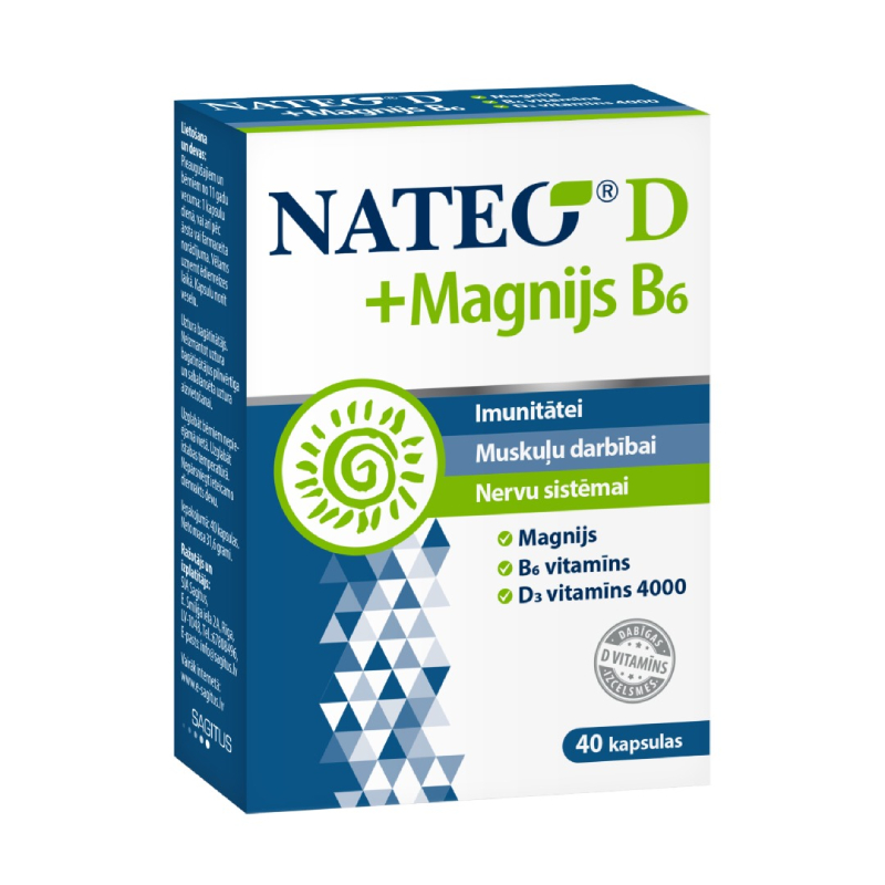 NATEO D 4000 SV + Magnijs B6 kapsulas, 40 gab.