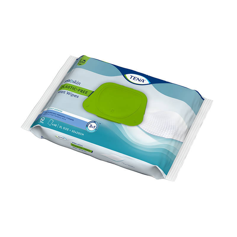 TENA mitrās salvetes PLASTIC FREE, 48 gab.