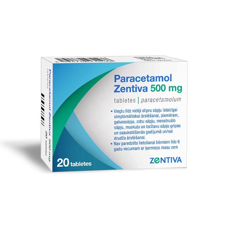 Paracetamol Zentiva 500 mg tabletes