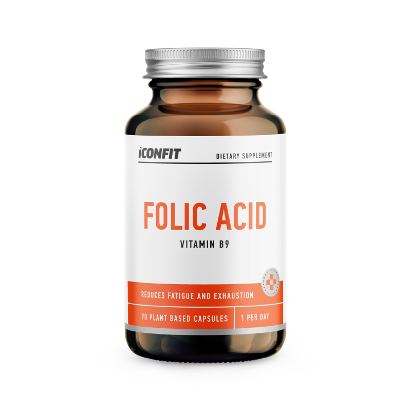 ICONFIT Folic Acid (Vitamin B9, 400 μg), 90 kapsulas