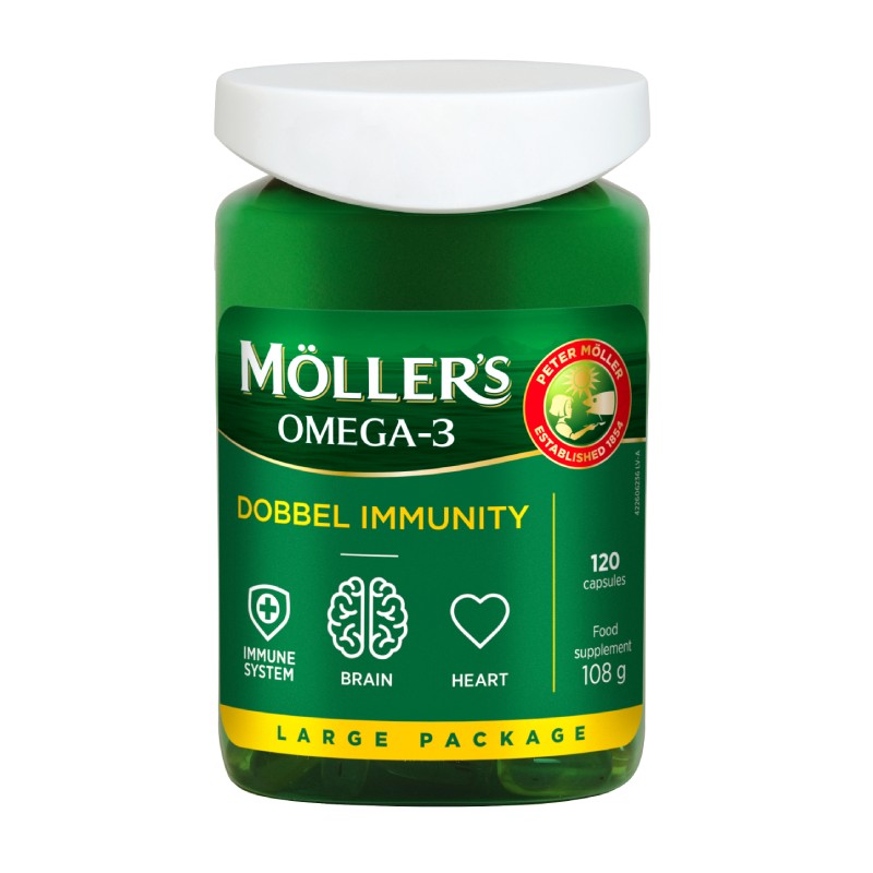 Möller’s Dobbel Immunity, 120 kapsulas