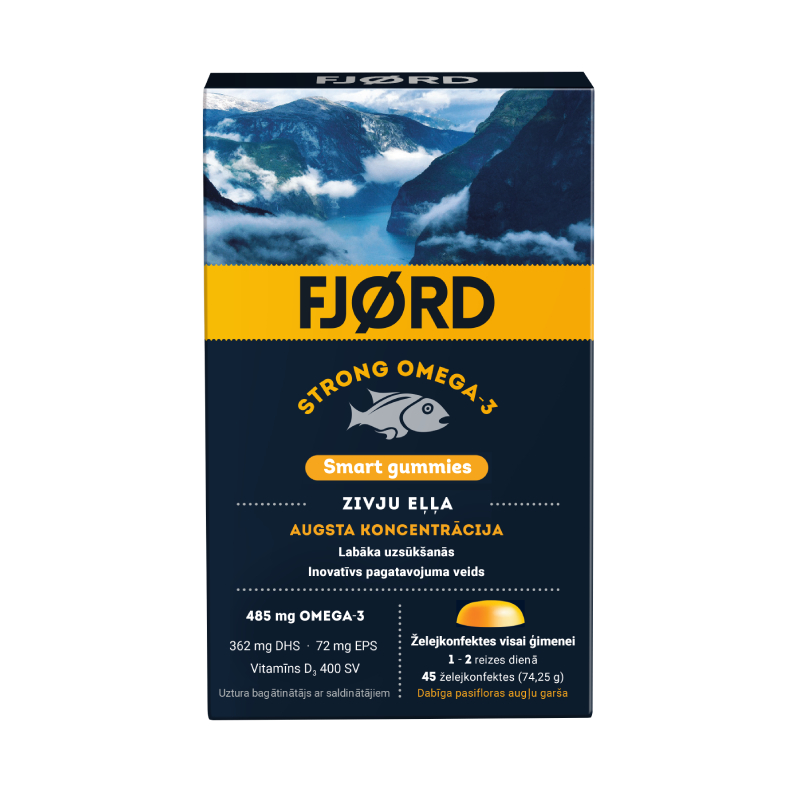 FJORD Omega-3 Smart košļājamās pastilas, 45 gab.