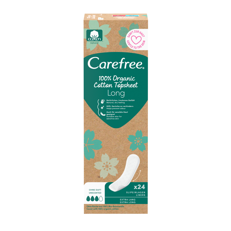 CAREFREE ikdienas ieliktnīši LONG ORGANIC, 24 gab.