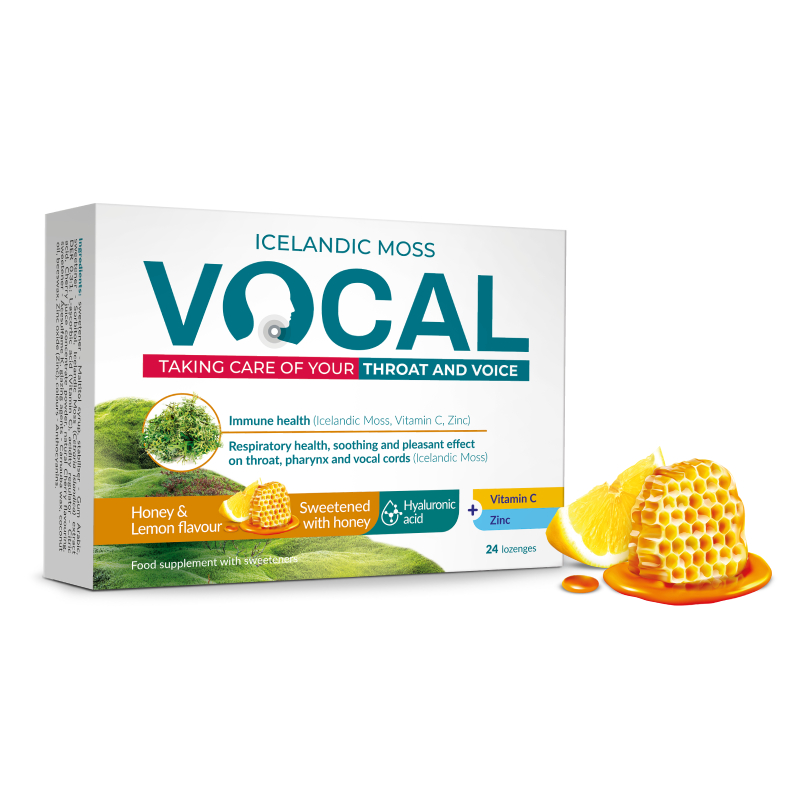 VOCAL  Ar Citronu Un Medus Garšu sūkājamās pastilas, 24 gab.