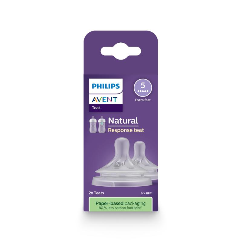 PHILIPS Avent Natural 6m+ ātras plūsmas knupis, 2 gab.