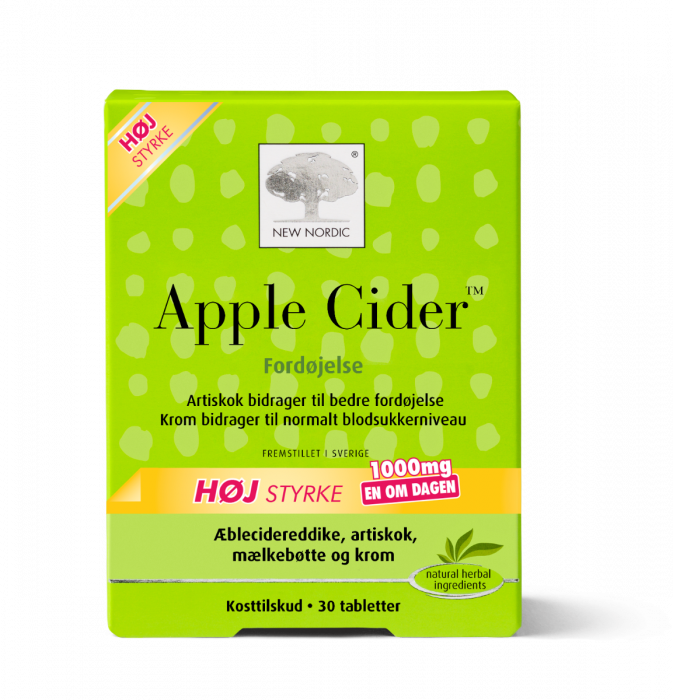 NEW NORDIC Apple Cider Mega Strength tabletes, 30 gab.