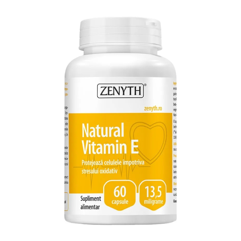 ZENYTH Natural Vitamin E kapsulas, 60 gab.
