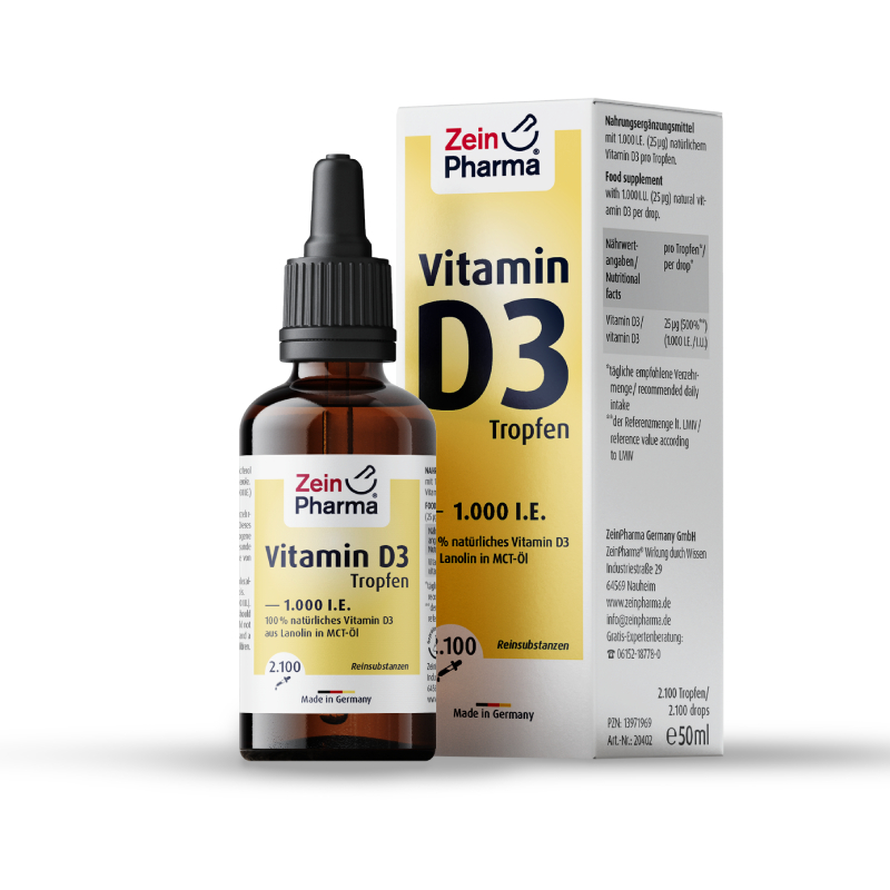 ZEINPHARMA Vitamin D3 Tropfen 1000 SV šķidrums, 50 ml