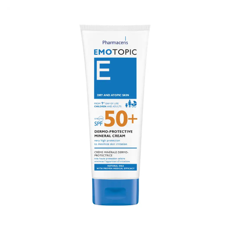 PHARMACERIS aizsargājošs minerālais krēms bērniem no 1.dzīves dienas EMOTOPIC SPF50+, 75 ml