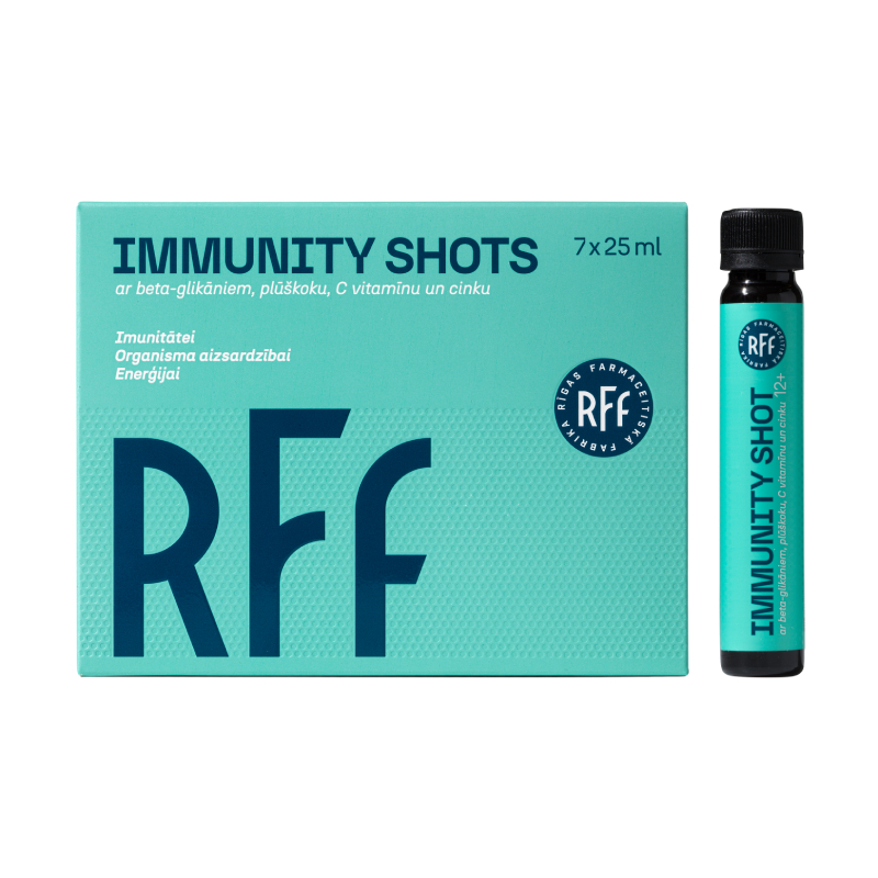 Immunity shots ar beta-glikāniem, plūškoku, C vitamīnu un cinku, 7x25 ml
