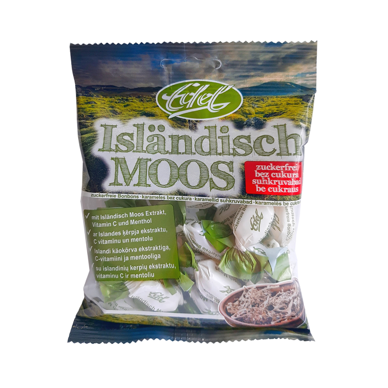 EDEL Islandes Ķērpis Bez Cukura konfektes, 70 g