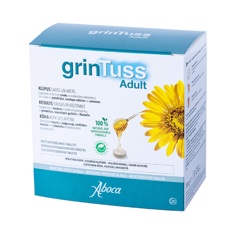 Aboca Grintuss Adult, 20 šķīstošas tabletes