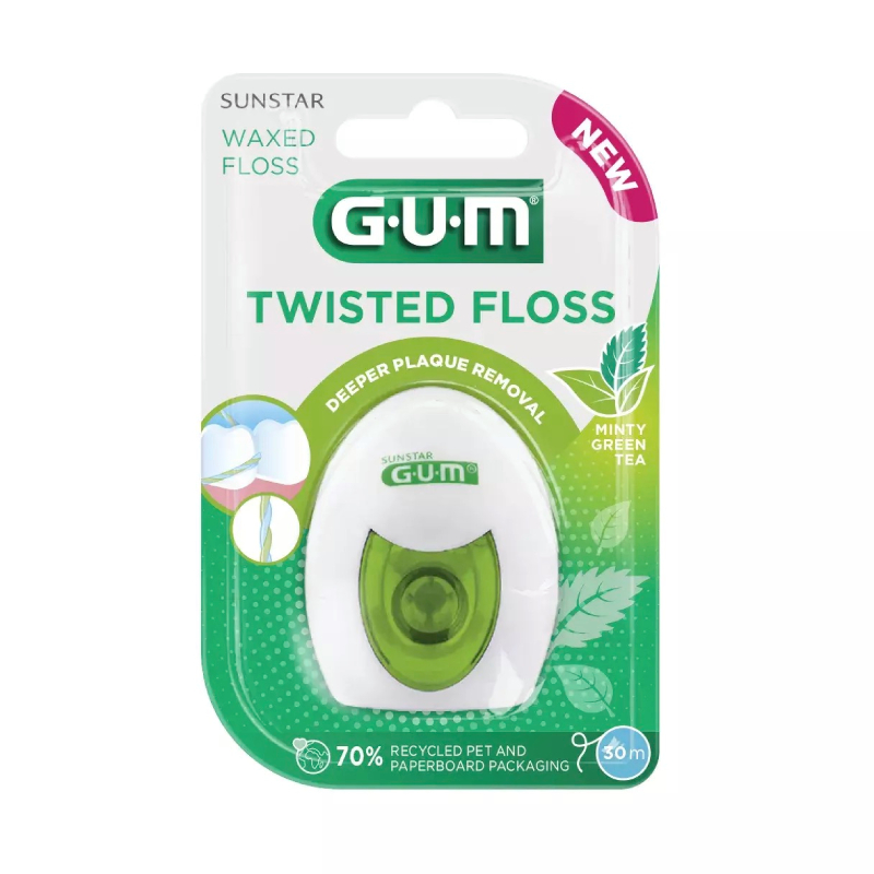 GUM Twisted 30 m zobu diegs, 1 gab.